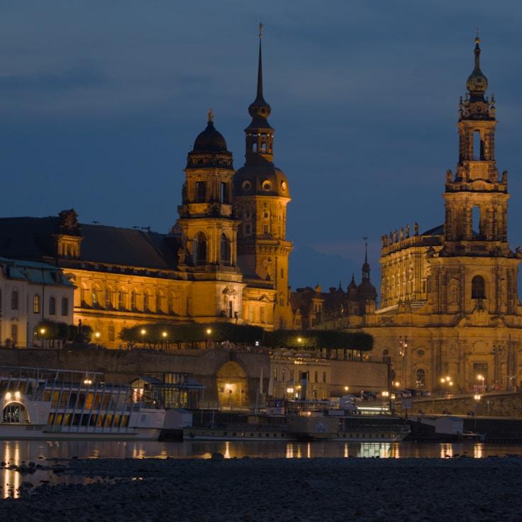 Entertainment zone at night in Canada